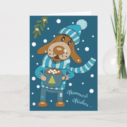 Kerstmis Blauwe Vakantiegrootkaart Kaart (Voorkant)