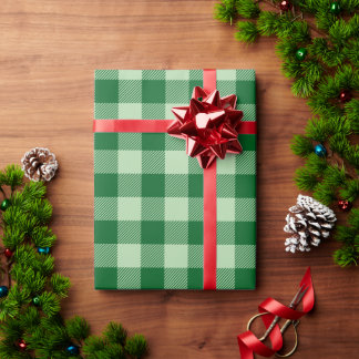 Kerstmis Bleek en Bosgroen Buffalo Rut Cadeaupapier
