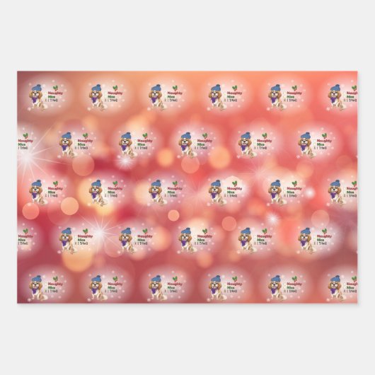 Kerstmis Blenheim Cavalier King Charles Spaniel Inpakpapier Vel (Voorkant)