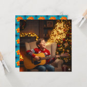 KERSTMIS BLIJ THEMA ZINGENDE KINDEREN KAART (Voorkant / Achterkant in situ)