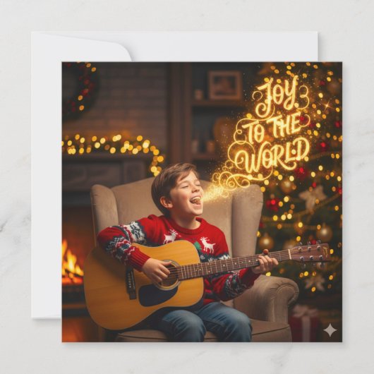 KERSTMIS BLIJ THEMA ZINGENDE KINDEREN KAART (Voorkant)