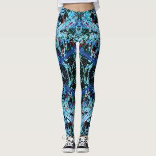 Kerstmis Bloedbad Blauw, Rood spatten Leggings