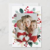 Kerstmis Bloem Kranse Vakantie Feestdagenkaart (Achterkant)