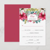 Kerstmis Bloemen Bruiloft | Maaltijdkeuze RSVP Kaartje (Voorkant / Achterkant)