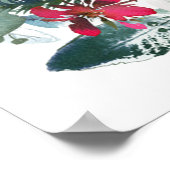 Kerstmis Bloemen Geslacht Onthullen Vakantie Party Poster (Hoek)