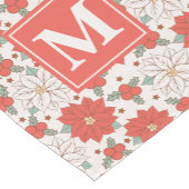 Kerstmis Bloemen Poinsettia Holly Custom Korte Tafelloper (Hoek)