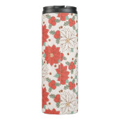 Kerstmis Bloemen Poinsettia Holly Custom Thermosbeker (Achterkant)