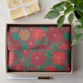 Kerstmis Bloemen Poinsettia Rood Goud Tissuepapier (Geschenk)