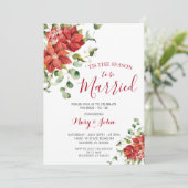 Kerstmis Bloemen Winter bruiloft uitnodiging (Staand voorkant)