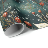 Kerstmis Bloemen Winter Cream Poinsettia Cadeaupapier (Rol Hoek)