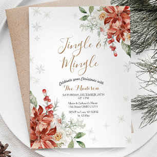 Kerstmis Bloemen Winter Jingle & Mingle Sneeuwvlok Kaart
