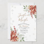 Kerstmis Bloemen Winter Jingle & Mingle Sneeuwvlok Kaart (Voorkant)