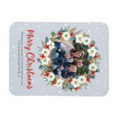 Kerstmis bloemenkrans magnetische kaart magneet (Horizontaal)
