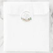 Kerstmis bloemenkrans ronde sticker (Tas)