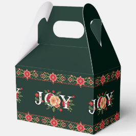 Kerstmis bloemrijke rand JOY Bedankdoosjes