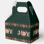 Kerstmis bloemrijke rand JOY Bedankdoosjes (Achterkant)