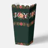 Kerstmis bloemrijke rand popcorn bedankdoosjes (Achterkant)