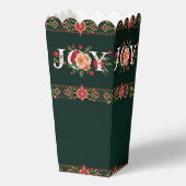 Kerstmis bloemrijke rand popcorn bedankdoosjes (Voorkant)