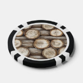 Kerstmis blokhut houtblokken poker chips (Enkel)