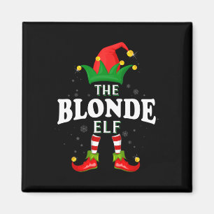Kerstmis blonde elf familie bijpassende kerst pyja magneet