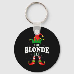 Kerstmis blonde elf familie bijpassende kerst pyja sleutelhanger