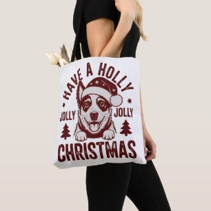 Kerstmis Blue Heeler Holly Jolly Hond Moeder Vinta Tote Bag
