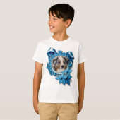 Kerstmis - Blue Snowflake - Australian Shepherd T-shirt (Voorkant volledig)