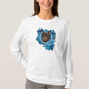Kerstmis - Blue Snowflake - Doberman - Rocky T-shirt
