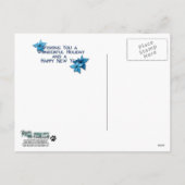 Kerstmis - Blue Snowflake - German Shepherd - Kuno Feestdagenkaart (Achterkant)