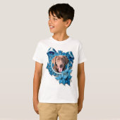 Kerstmis - Blue Snowflake - Labrador - Chocolade T-shirt (Voorkant volledig)