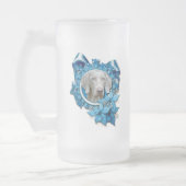 Kerstmis - Blue Snowflake - Weimeraner - Blue Eye Matglas Bierpul (Links)