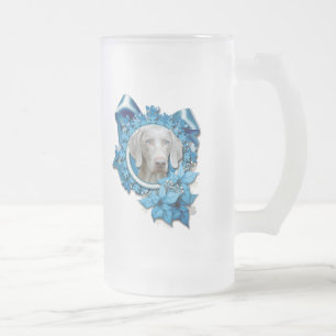 Kerstmis - Blue Snowflake - Weimeraner - Blue Eye Matglas Bierpul