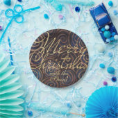 Kerstmis Blues en Goud Papieren Bordje (Feest)