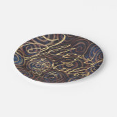 Kerstmis Blues en Goud Papieren Bordje (Gekanteld)