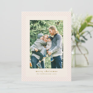Kerstmis Blush Roze Stippen Foto Frame Feestdagenkaart