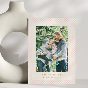 Kerstmis Blush Roze Stippen Foto Frame Feestdagenkaart