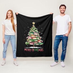 Kerstmis Boek Liefhebber Boom Bibliothecaris Prett Fleece Deken