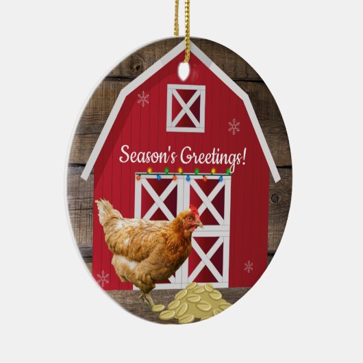 Kerstmis Boerderij Keramisch Ornament (Rechts)