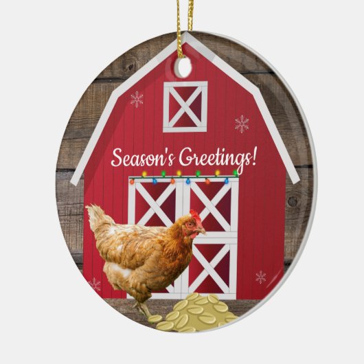 Kerstmis Boerderij Keramisch Ornament (Links)