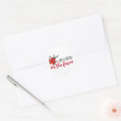 Kerstmis Boerderij op wit Ronde Sticker (Envelop)