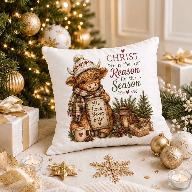 Kerstmis Boerderij Quote Worp Kussen Kunst (Merry Christmas Farmhouse Quote Throw Pillow Art)