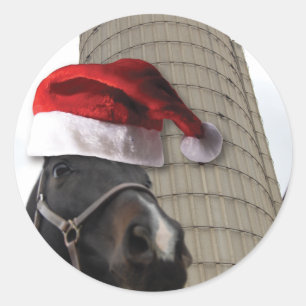 Kerstmis Boerderij Ronde Sticker