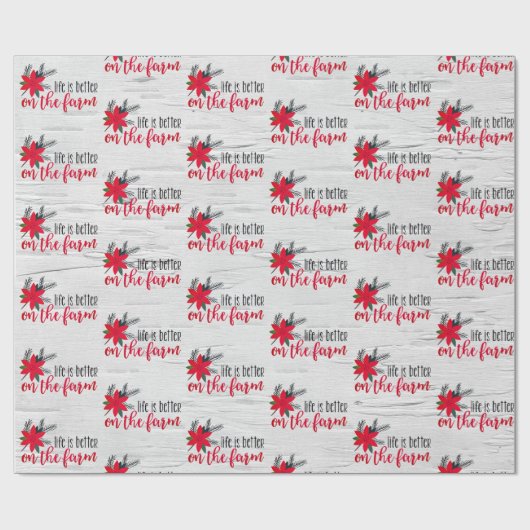 Kerstmis Boerderij verse op Birch Cadeaupapier (Vlak)