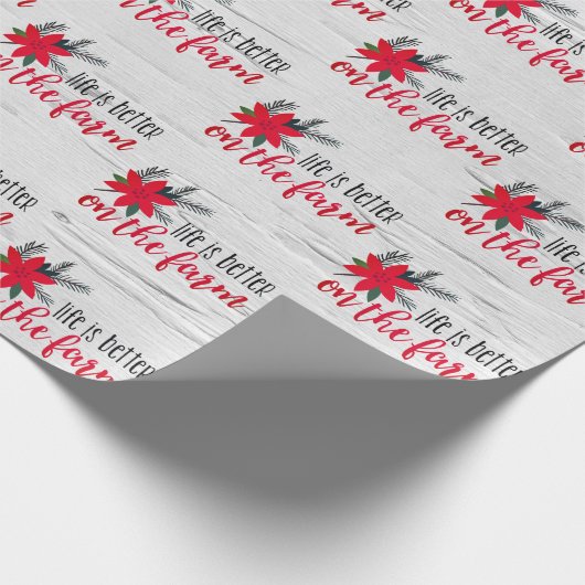 Kerstmis Boerderij verse op Birch Cadeaupapier (Hoek)