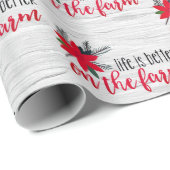 Kerstmis Boerderij verse op Birch Cadeaupapier (Rol Hoek)