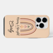 Kerstmis Boho Beige iPhone Hoesje (Achterkant horizontaal)