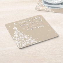 Kerstmis Boho Beige Neutrale Baby Shower