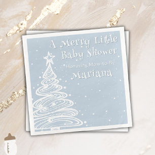 Kerstmis Boho Blauwe Jongen Baby Shower Servet