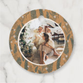 Kerstmis Boho Botanische groen foto op maat Bedankjes Labels (Achterkant)