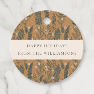 Kerstmis Boho Botanische Groene Foto Maatwerk Bedankjes Labels
